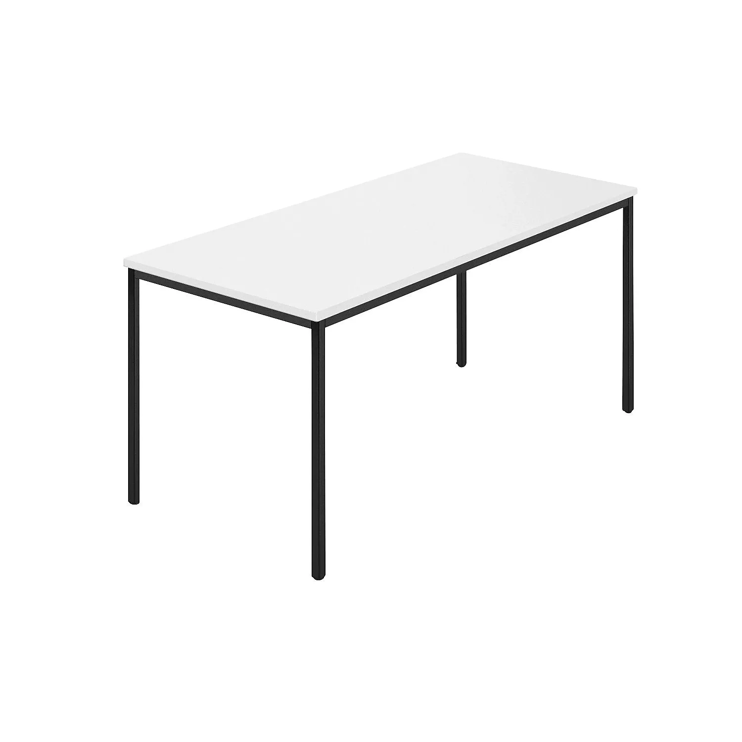 rectangular-table-coated-rectangular-tubing-wxd-1500-x-800-mm-white-anthracite Rectangular table, coated rectangular tubing, WxD 1500 x 800 mm, white / anthracite.