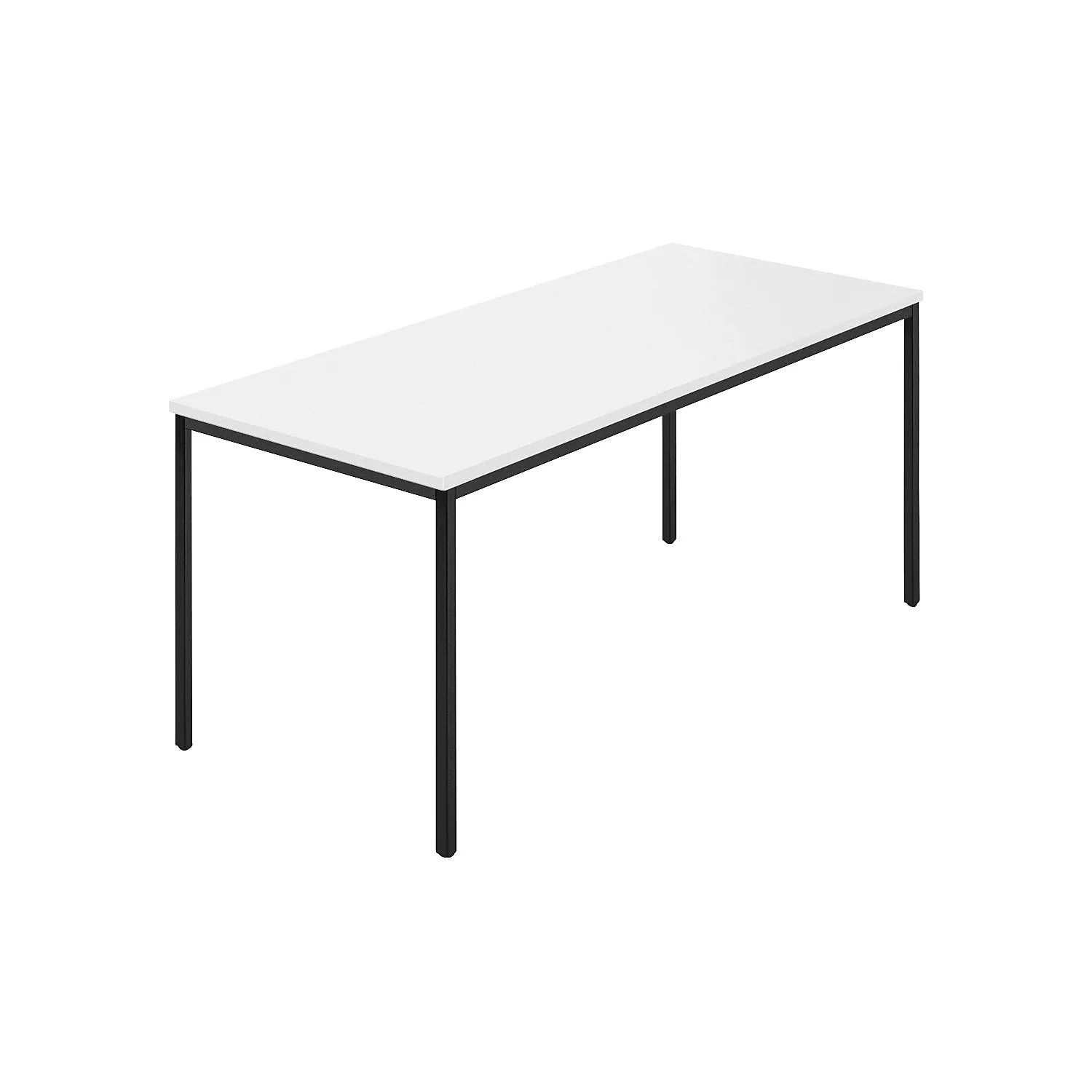 rectangular-table-coated-rectangular-tubing-wxd-1600-x-800-mm-white-anthracite Rectangular table, coated rectangular tubing, WxD 1600 x 800 mm, white / anthracite.