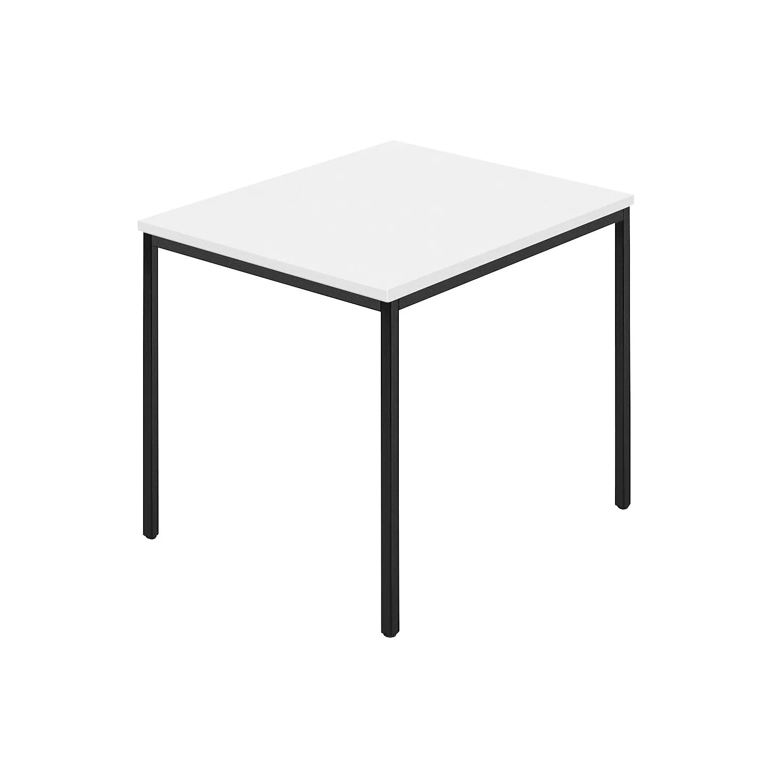 rectangular-table-coated-rectangular-tubing-wxd-800-x-800-mm-white-charcoal Rectangular table, coated rectangular tubing, WxD 800 x 800 mm, white / charcoal.
