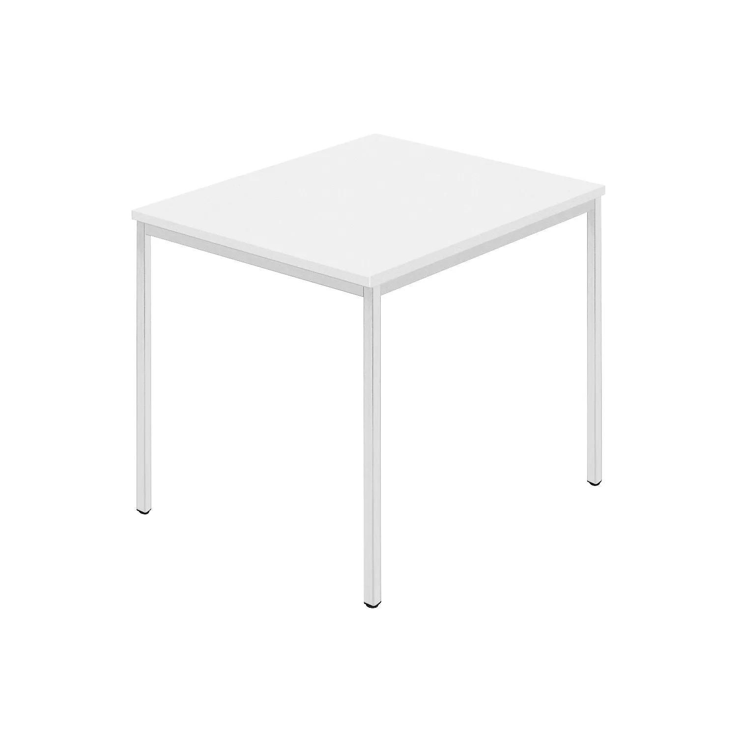 rectangular-table-coated-rectangular-tubing-wxd-800-x-800-mm-white-grey Rectangular table, coated rectangular tubing, WxD 800 x 800 mm, white / grey.