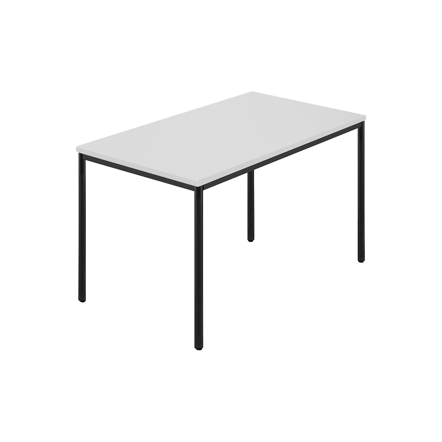 Rectangular table, coated round tubing, WxD 1200 x 800 mm, grey / charcoal.