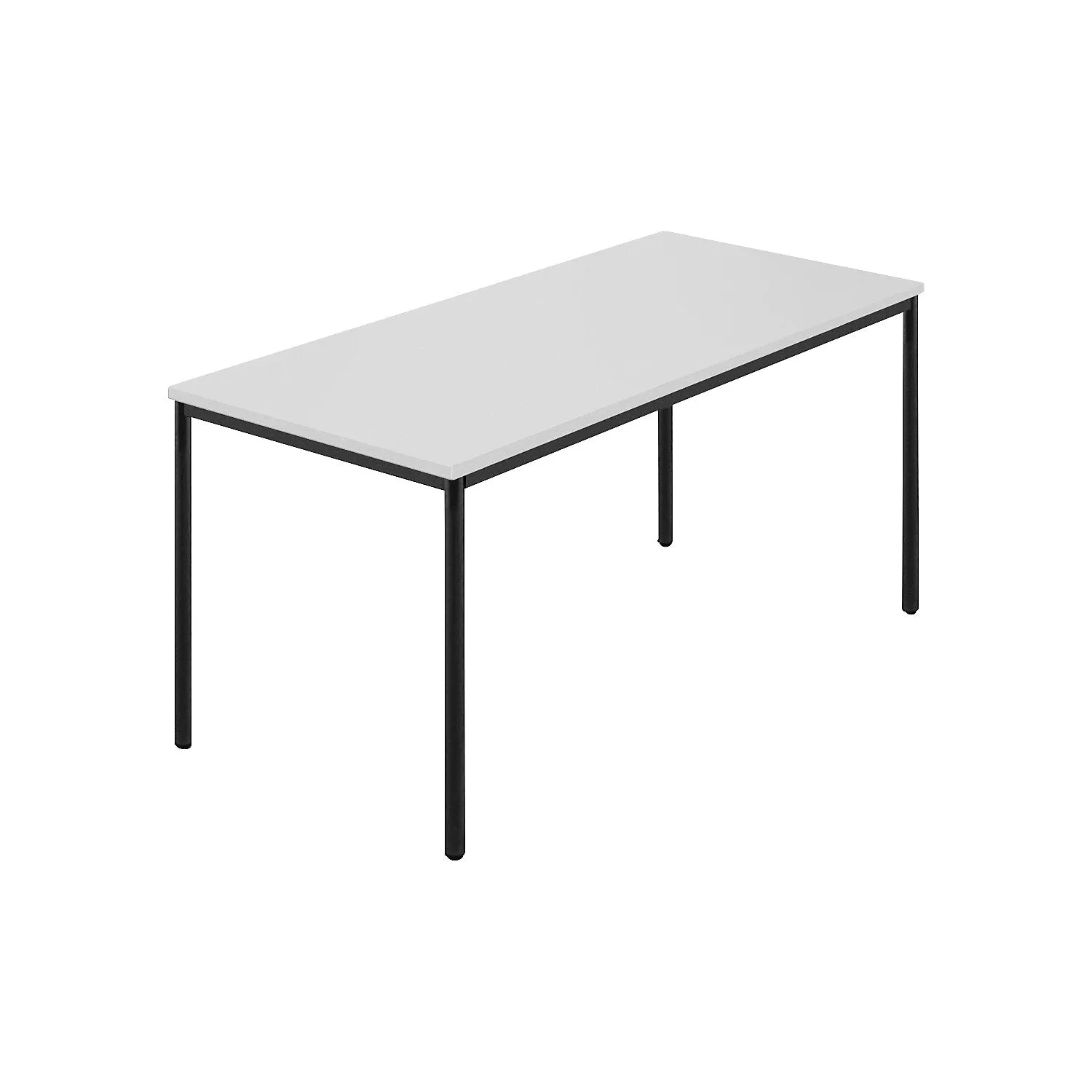 rectangular-table-coated-round-tubing-wxd-1500-x-800-mm-grey-anthracite Rectangular table, coated round tubing, WxD 1500 x 800 mm, grey / anthracite.