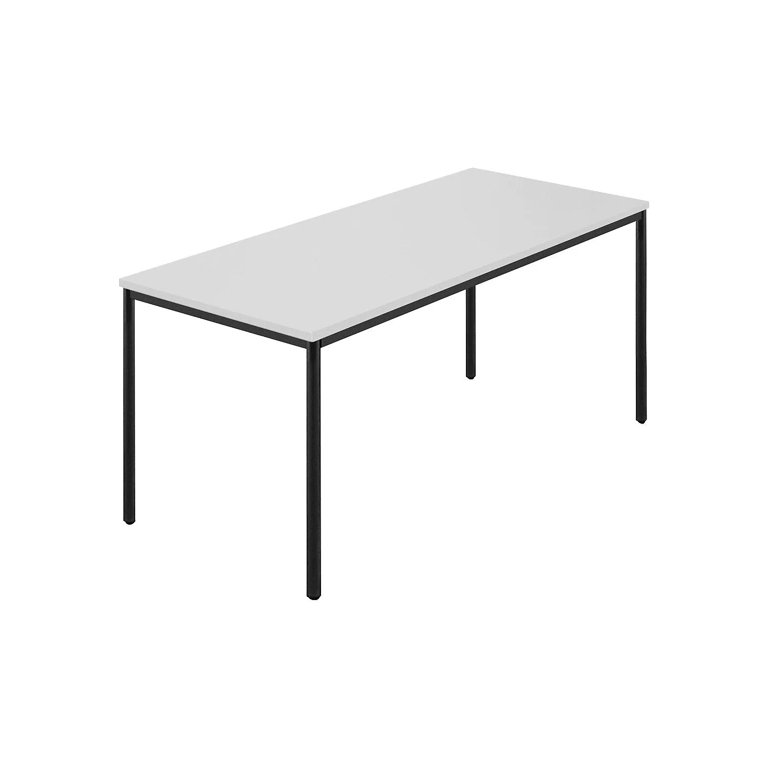 rectangular-table-coated-round-tubing-wxd-1600-x-800-mm-grey-anthracite Rectangular table, coated round tubing, WxD 1600 x 800 mm, grey / anthracite.