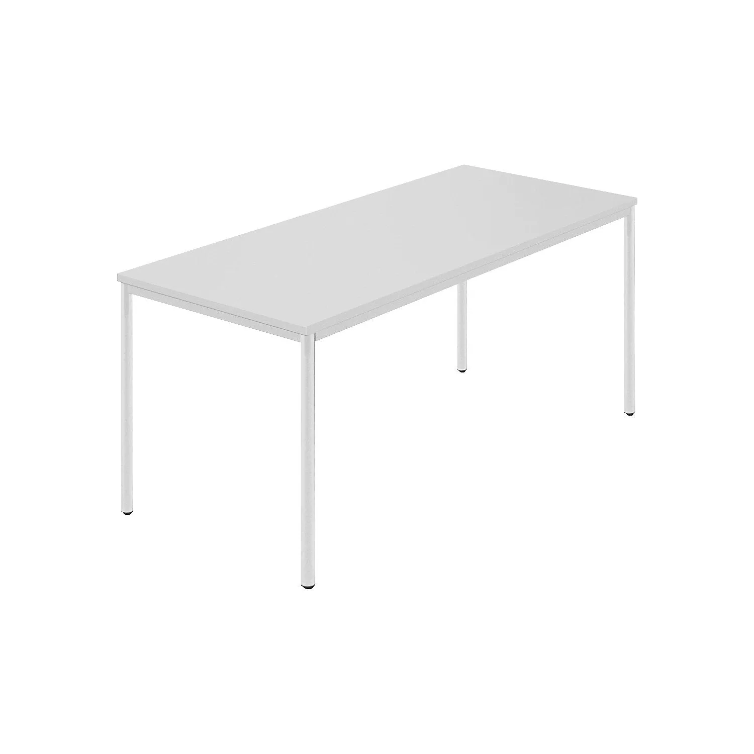 rectangular-table-coated-round-tubing-wxd-1600-x-800-mm-grey-grey Rectangular table, coated round tubing, WxD 1600 x 800 mm, grey / grey.