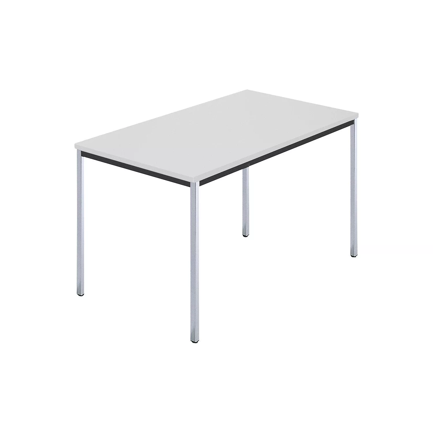rectangular-table-square-tubular-steel-chrome-plated-wxd-1200-x-800-mm-grey Rectangular table, square tubular steel chrome plated, WxD 1200 x 800 mm, grey.