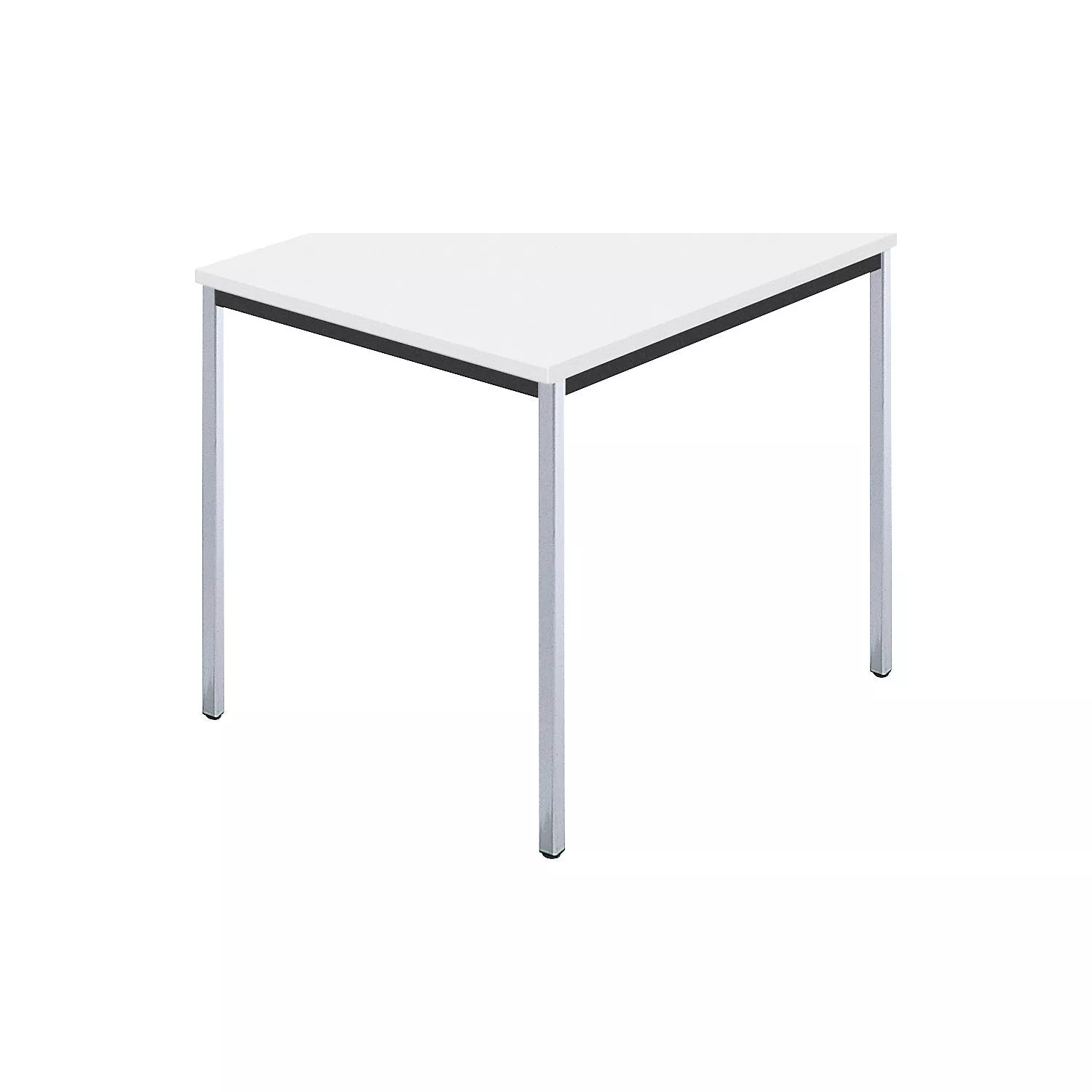 rectangular-table-square-tubular-steel-chrome-plated-wxd-800-x-800-mm-white Rectangular table, square tubular steel chrome plated, WxD 800 x 800 mm, white.