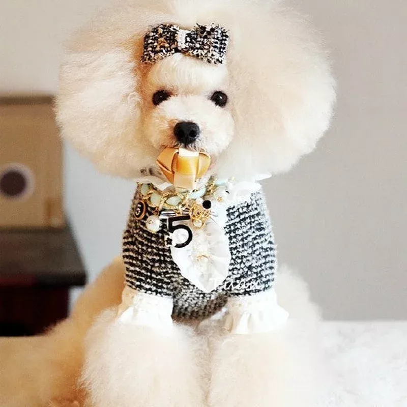 ribbon-chain-pet-necklace-with-charms-bow Ribbon Chain Pet Necklace with Charms & Bow