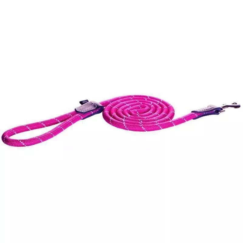 rogz-classic-large-rope-dog-lead-pink Rogz Classic Large Rope Dog Lead Pink