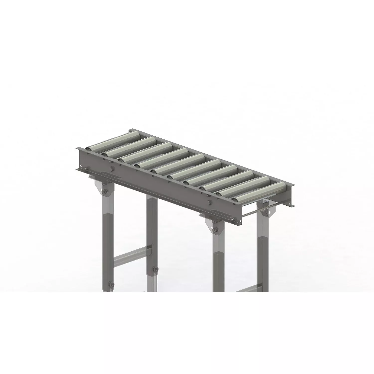roller-conveyor-steel-frame-with-zinc-plated-steel-rollers-track-width-300-mm-di Roller conveyor, steel frame with zinc plated steel rollers, track width 300 mm, distance between axles 200 mm, length 1 m.