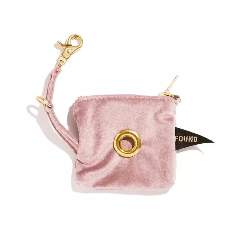 Rose Velvet Poop Bag Pouch