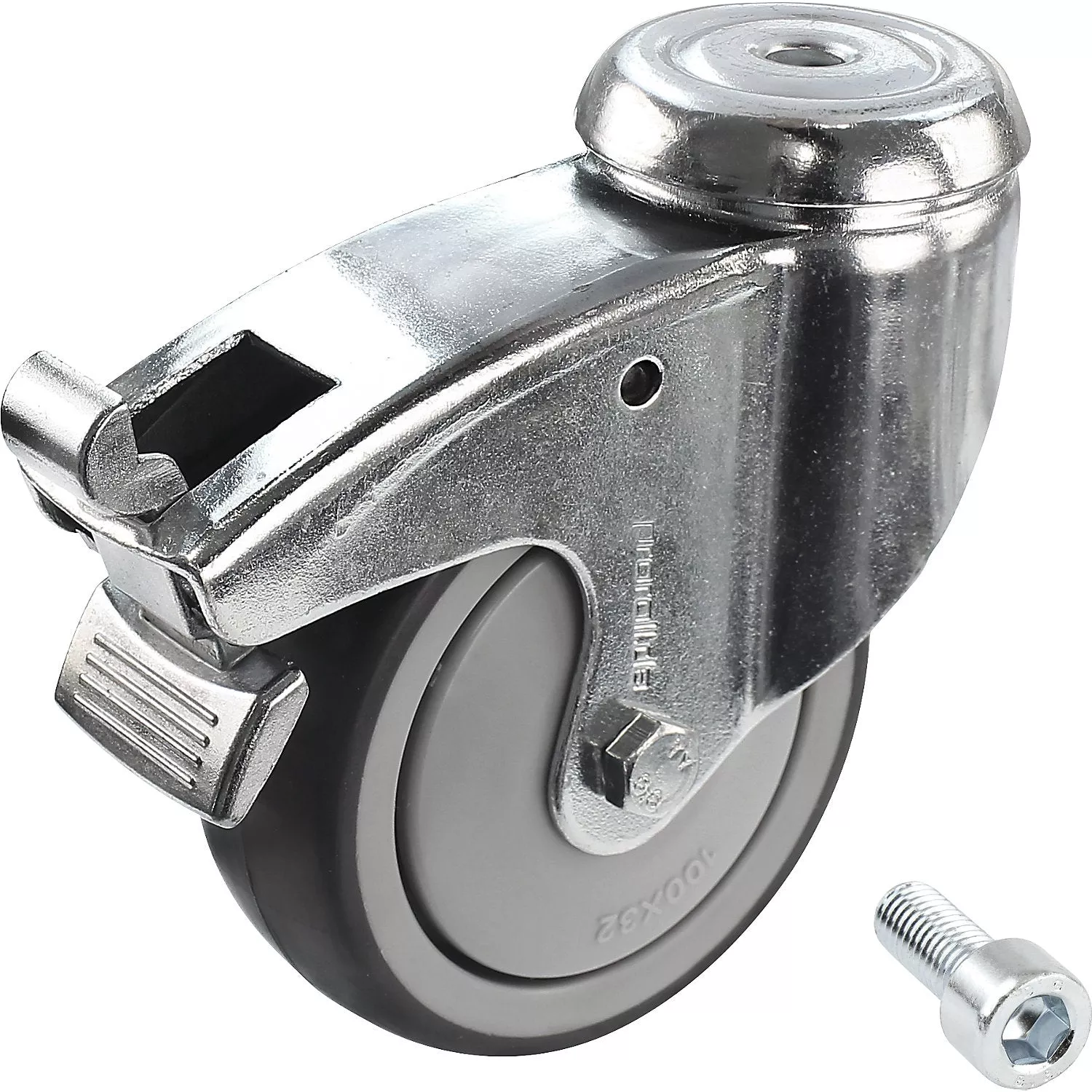 rubber-tyre-thermoplastic-with-threaded-pin-wheelx-width-50-x-18-mm-swivel-casto Rubber tyre, thermoplastic, with threaded pin, wheelx width 50 x 18 mm, swivel castor.