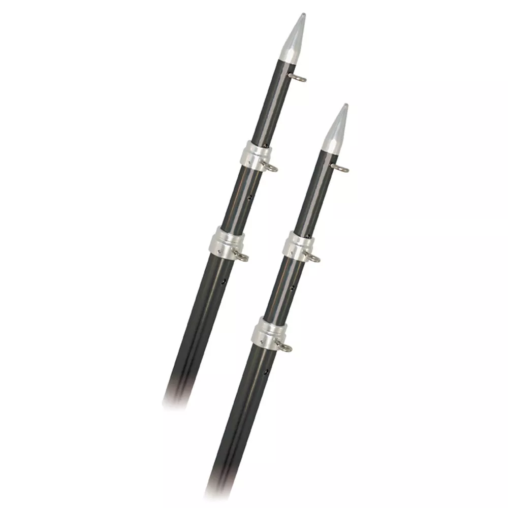 Rupp 15′ Telescopic Carbon Fiber Outrigger Poles 1.5″ – Silver [A0-1500-CFT]