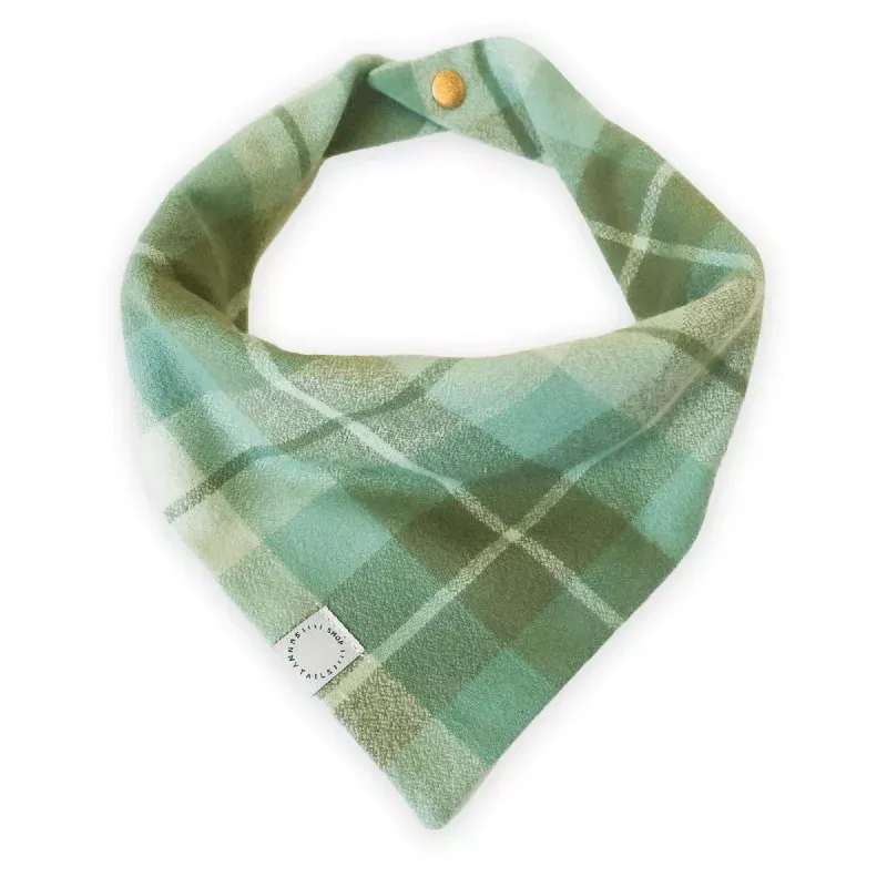 sage-plaid-flannel-dog-bandana Sage Plaid Flannel Dog Bandana