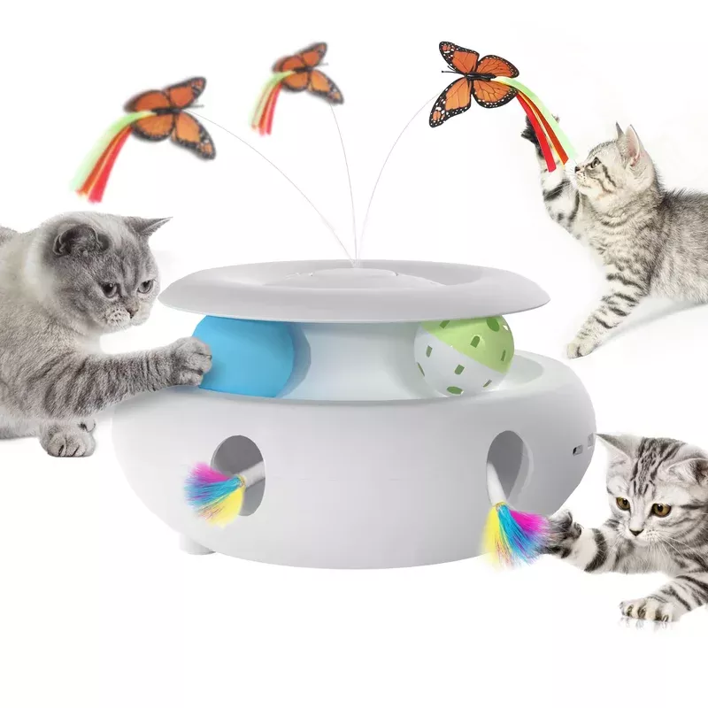 Scsuupoee Cat Toys3-In-1 Interactive Cat Toys For Indoor CatsRechargeable Automatic Interactive Cat Toy With Fluttering Butter