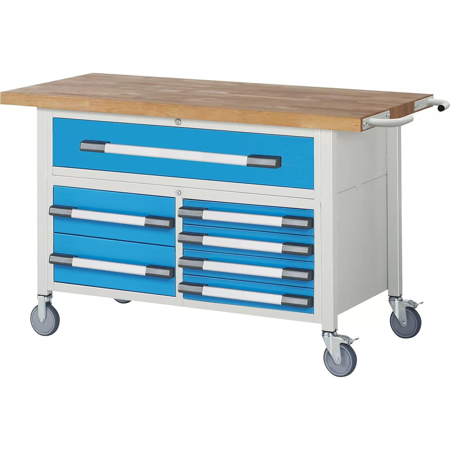 series-8000-mobile-workbench-frame-system-7-drawers-worktop-wxd-1500-x-700-mm Series 8000 mobile workbench, frame system, 7 drawers, worktop WxD 1500 x 700 mm.