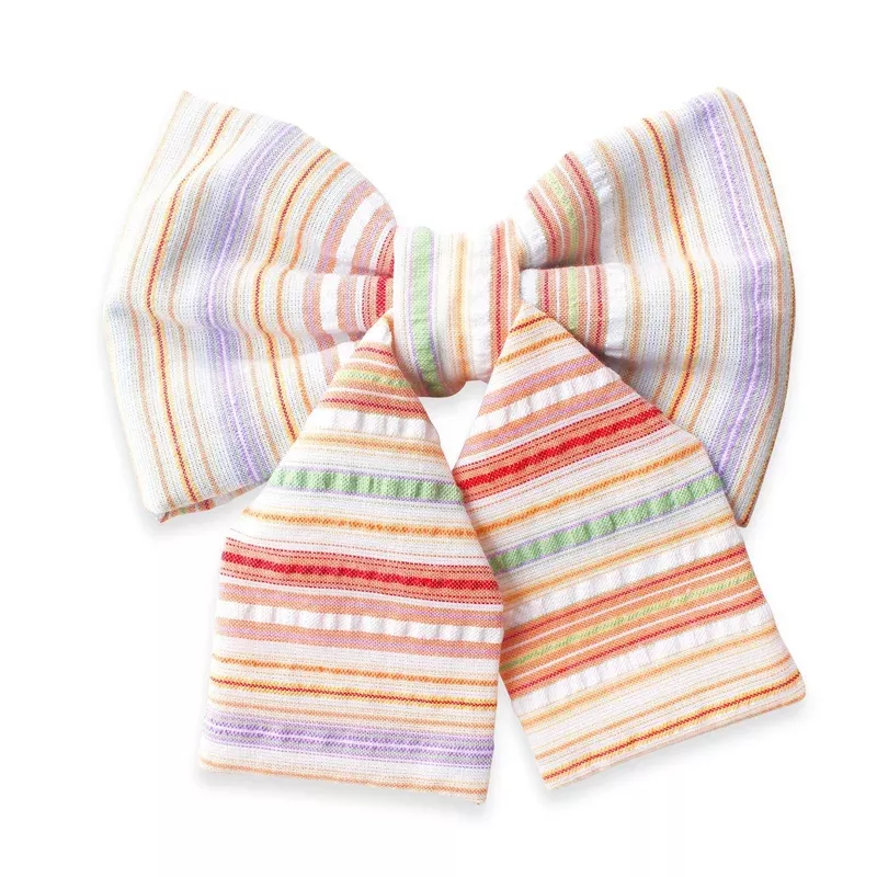 Sherbet Rainbow Dog Sailor Bow