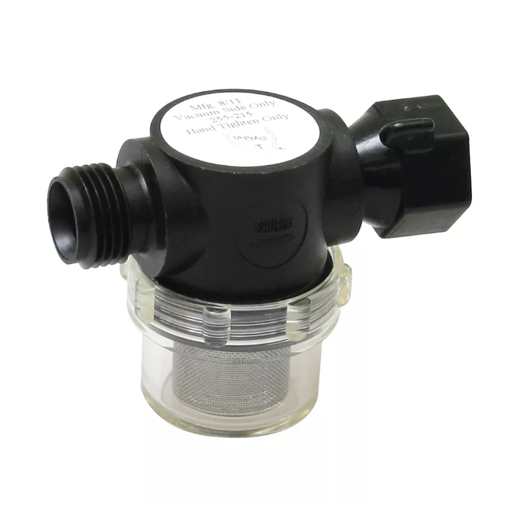 Shurflo by Pentair Swivel Nut Strainer – 1/2″ Pipe Inlet – Clear Bowl [255-315]