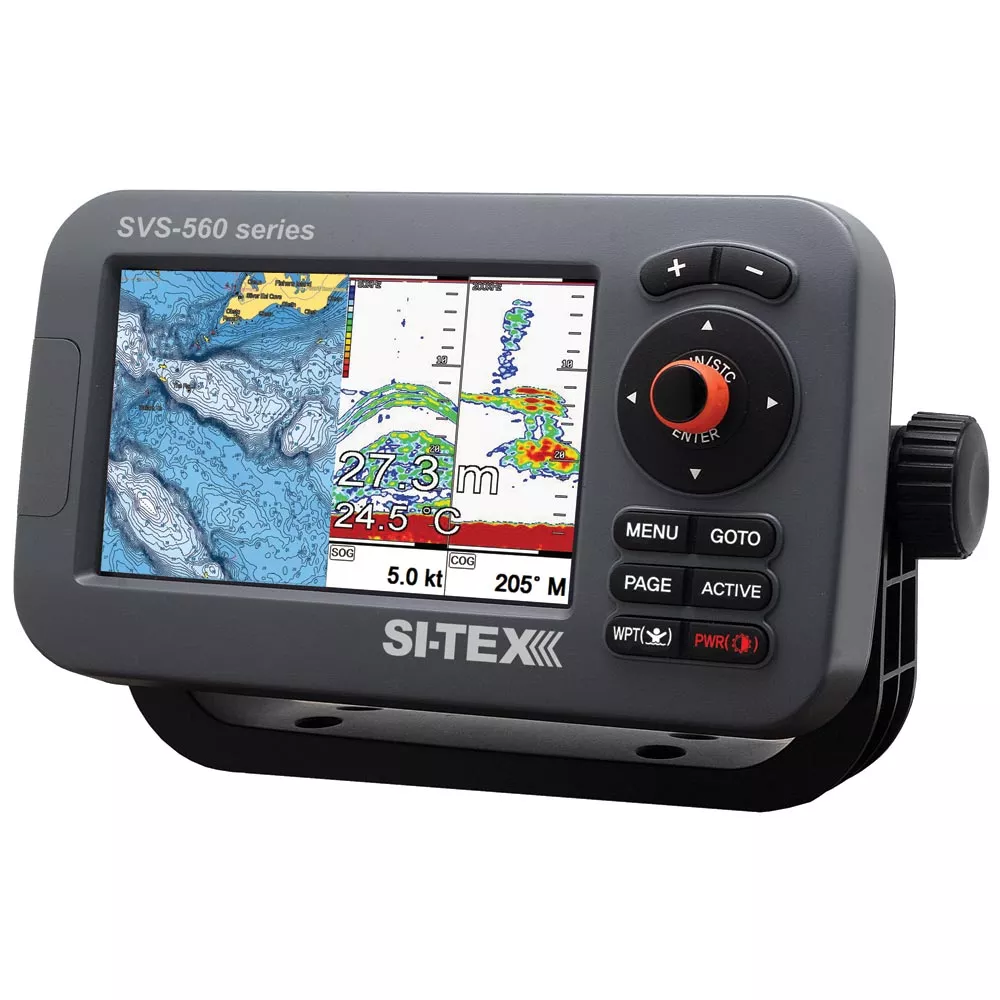 SI-TEX SVS-560CF Chartplotter – 5″ Color Screen w/Internal GPS & Navionics+ Flexible Coverage [SVS-560CF]