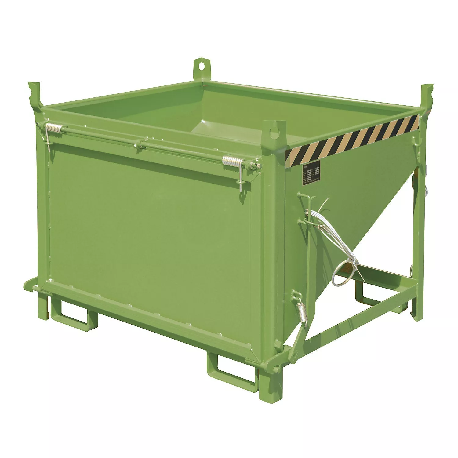 silo-container-capacity-0-50-m-with-front-flap-reseda-green-ral-6011 Silo container, capacity 0.50 m, with front flap, reseda green RAL 6011.