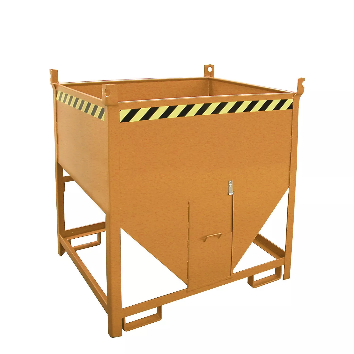 silo-container-capacity-0-75-m-sliding-trap-on-front-side-yellow-orange-ral-2000 Silo container, capacity 0.75 m, sliding trap on front side, yellow orange RAL 2000.