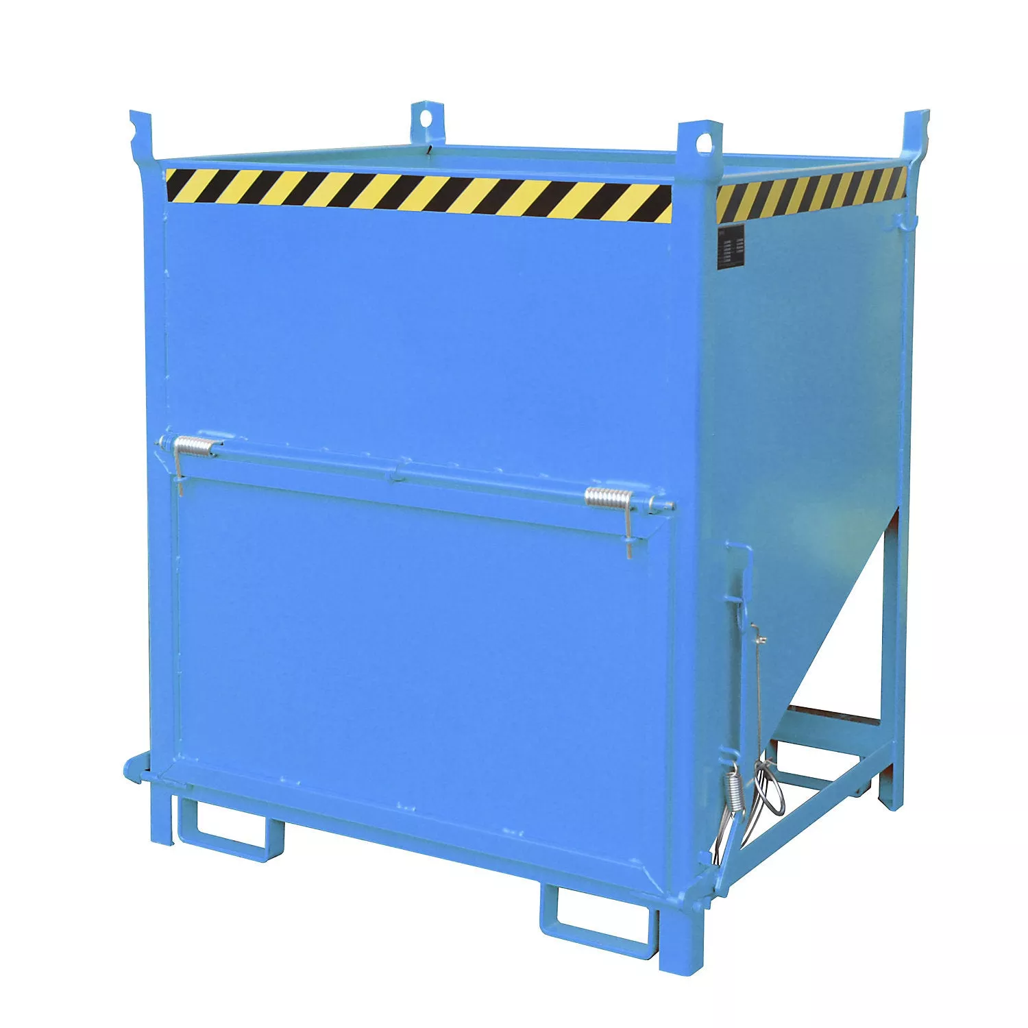 silo-container-capacity-1-m-with-front-flap-light-blue-ral-5012 Silo container, capacity 1 m, with front flap, light blue RAL 5012.