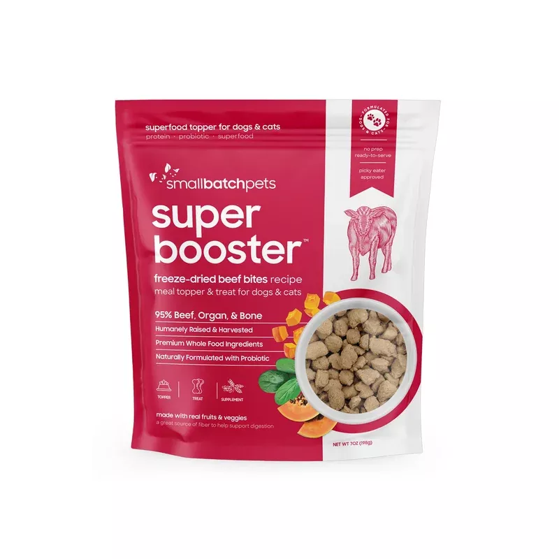 Small Batch Beef Small Bites Freeze Dried Super Booster Topper for Pets