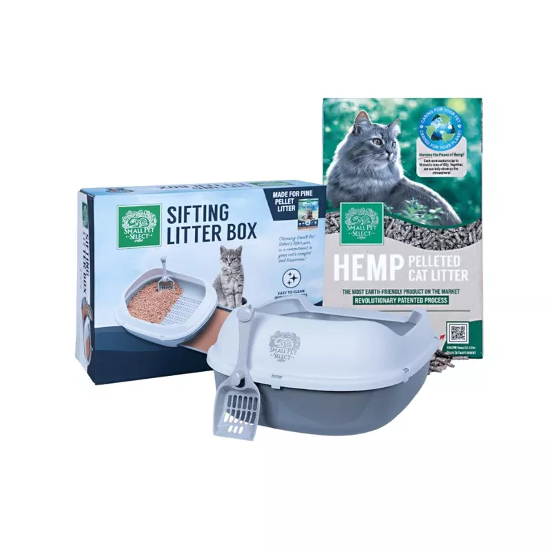 Small Pet Select Sifting Litter Box + 8lb Hemp Pellet Combo