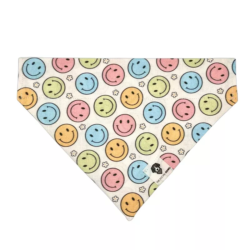 smiley-face-slip-on-dog-bandana Smiley Face Slip-On Dog Bandana