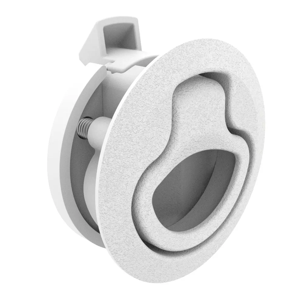 Southco Push-to-Close Latch, Medium Size, No Restriction, 17 – 22mm Grip, Plastic, Natural – White [M1-64-1]