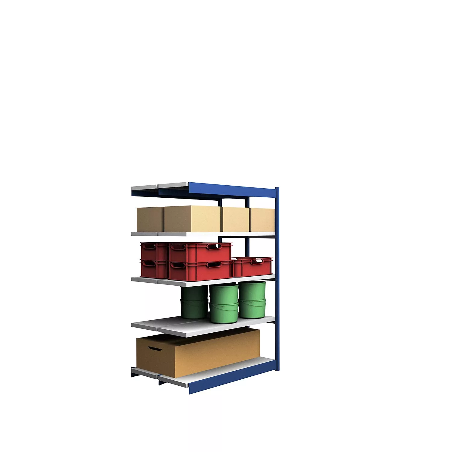 stable-boltless-shelf-unit-double-sided-shelf-unit-height-2000-mm-blue-zinc-plat Stable boltless shelf unit, double sided, shelf unit height 2000 mm, blue / zinc-plated, shelf width 1025 mm, extension shelf unit, width x depth 1025 x 400 mm.