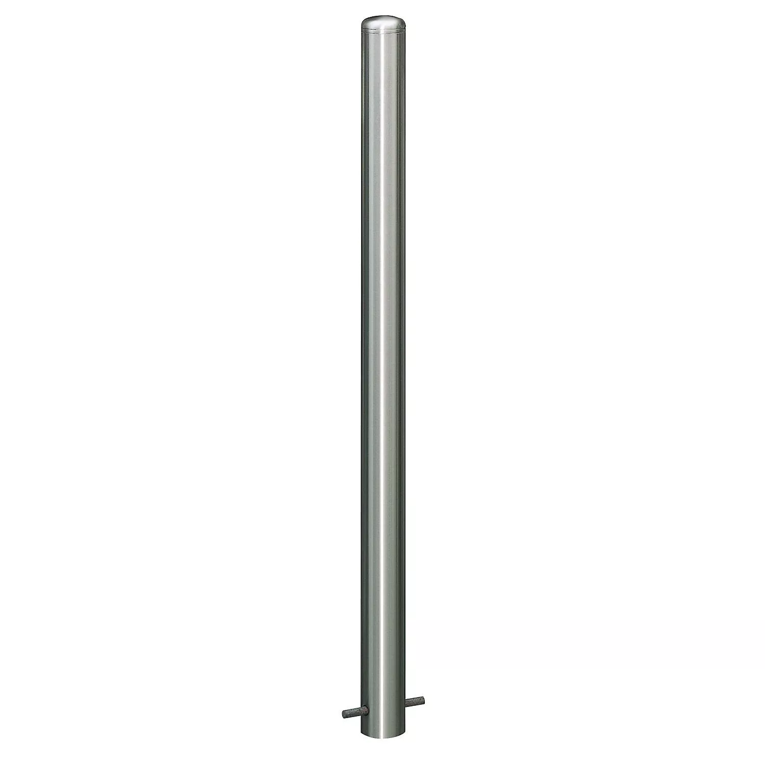 stainless-steel-barrier-post-with-end-cap-base-plate-to-bolt-in-place-102-mm Stainless steel barrier post, with end cap, base plate to bolt in place,102 mm.