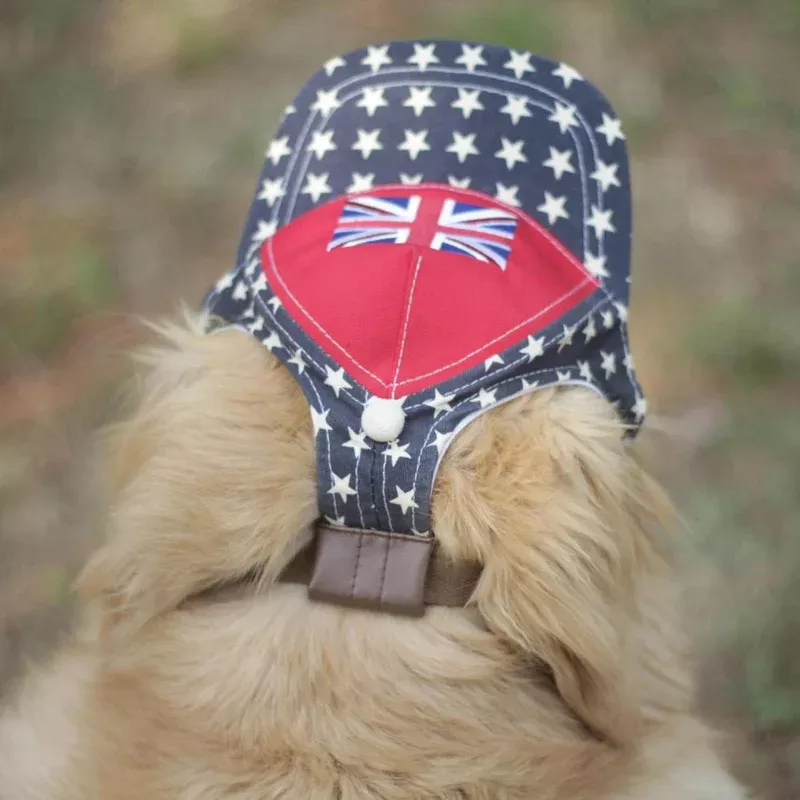 star-print-dog-sun-hat-with-ear-holes Star Print Dog Sun Hat with Ear Holes