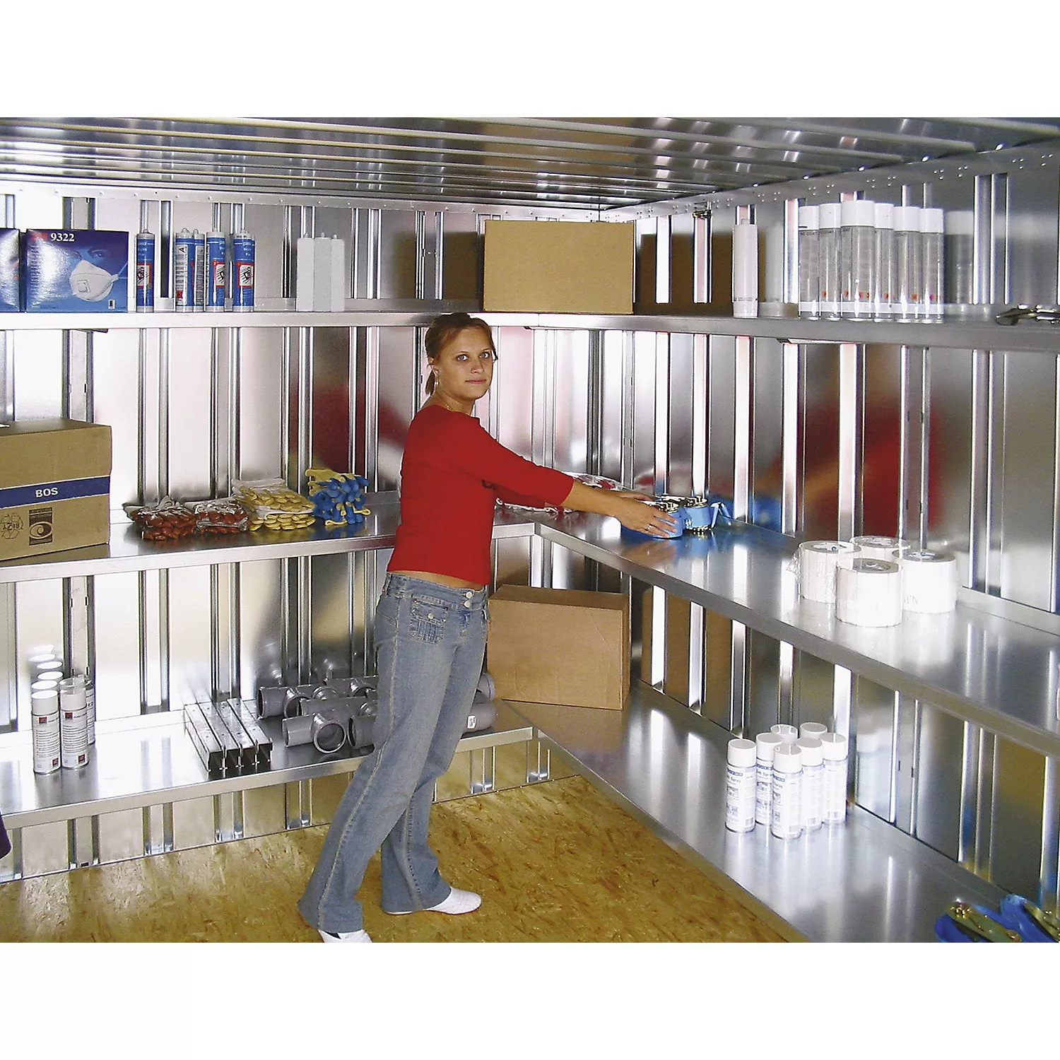 storage-shelf-unit-3-steel-shelves-zinc-plated-width-2000-mm Storage shelf unit, 3 steel shelves, zinc plated, width 2000 mm.