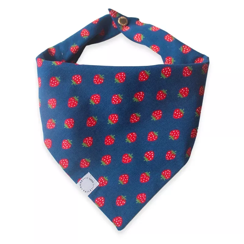 strawberry-jeans-dog-bandana Strawberry Jeans Dog Bandana