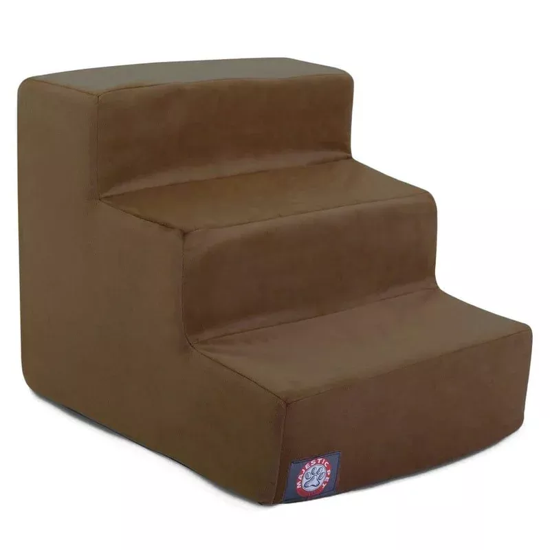 suede-3-step-pet-stairs Suede 3 Step Pet Stairs
