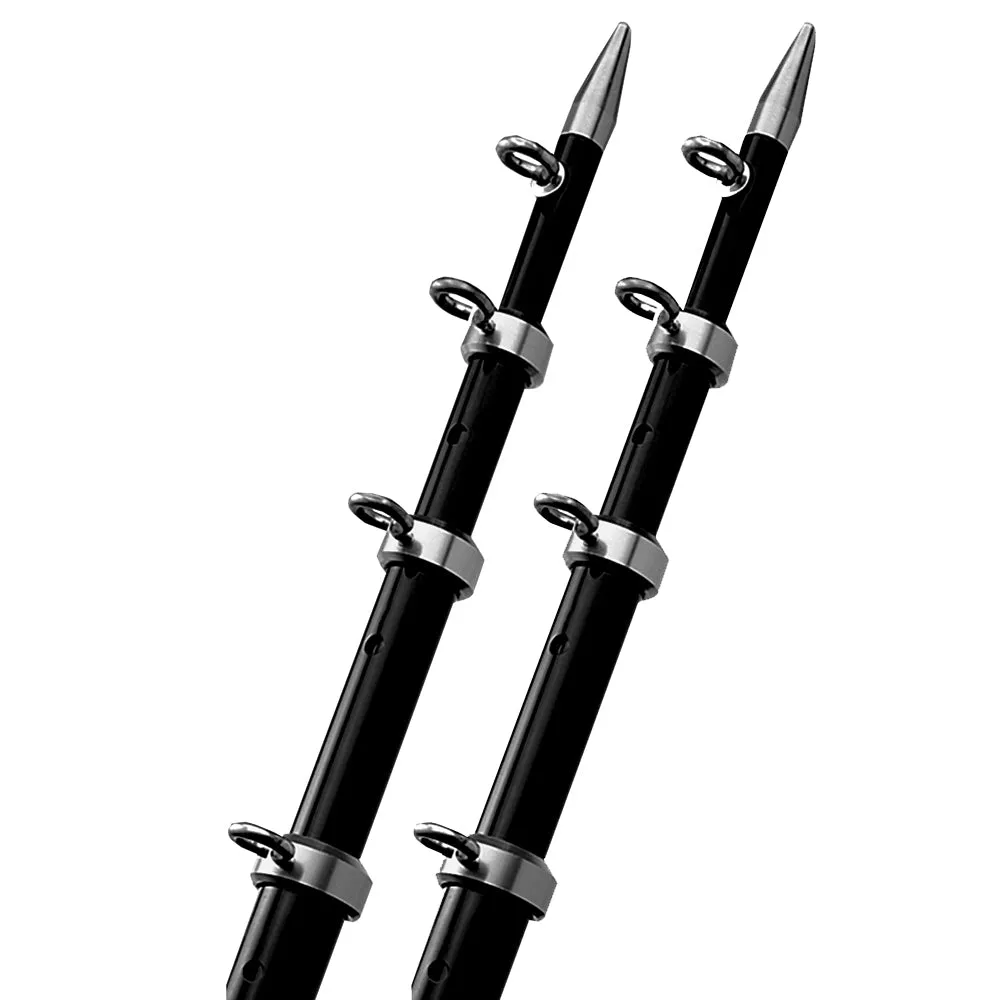 TACO 15′ Black/Silver Outrigger Poles – 1-1/8″ Diameter [OT-0442BKA15]