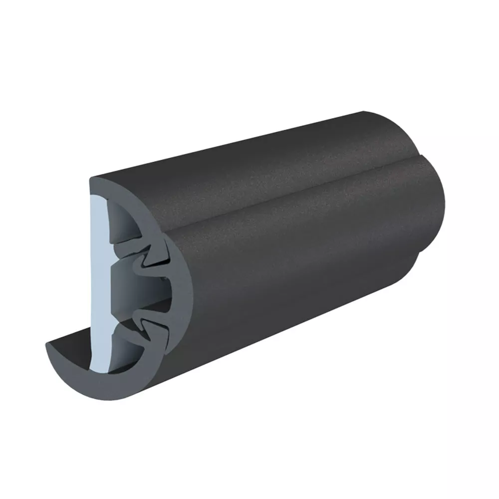 TACO SuproFlex Rub Rail Kit w/Flex Vinyl Overlay Insert – 2″H x 1-1/4″W x 80’L – Black w/Black Insert [V11-9993BBK80-2]