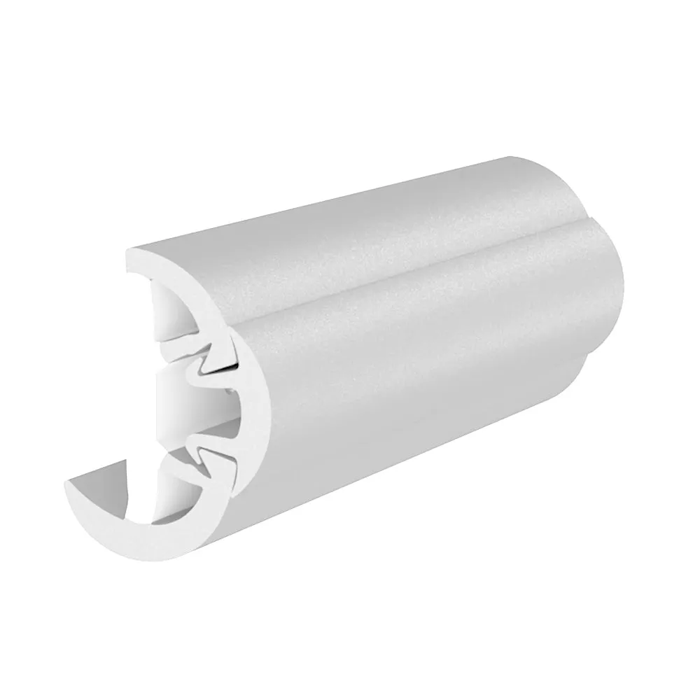 TACO SuproFlex Rub Rail Kit w/Flex Vinyl Overlay Insert – 2″H x 1-1/4″W x 80’L – White w/White Insert [V11-9993WWK80-2]