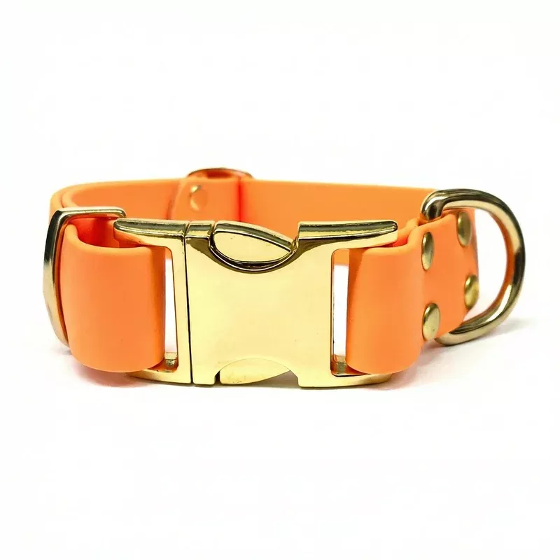 tangerine-waterproof-biothane-metal-clasp-dog-collar Tangerine Waterproof Biothane Metal Clasp Dog Collar