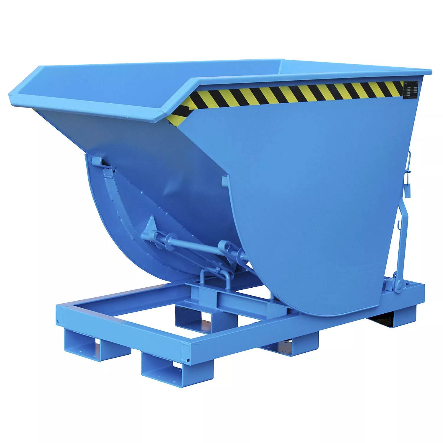 tilting-skip-narrow-version-capacity-0-5-m-max-load-2500-kg-light-blue-ral-5012 Tilting skip, narrow version, capacity 0.5 m, max. load 2500 kg, light blue RAL 5012.