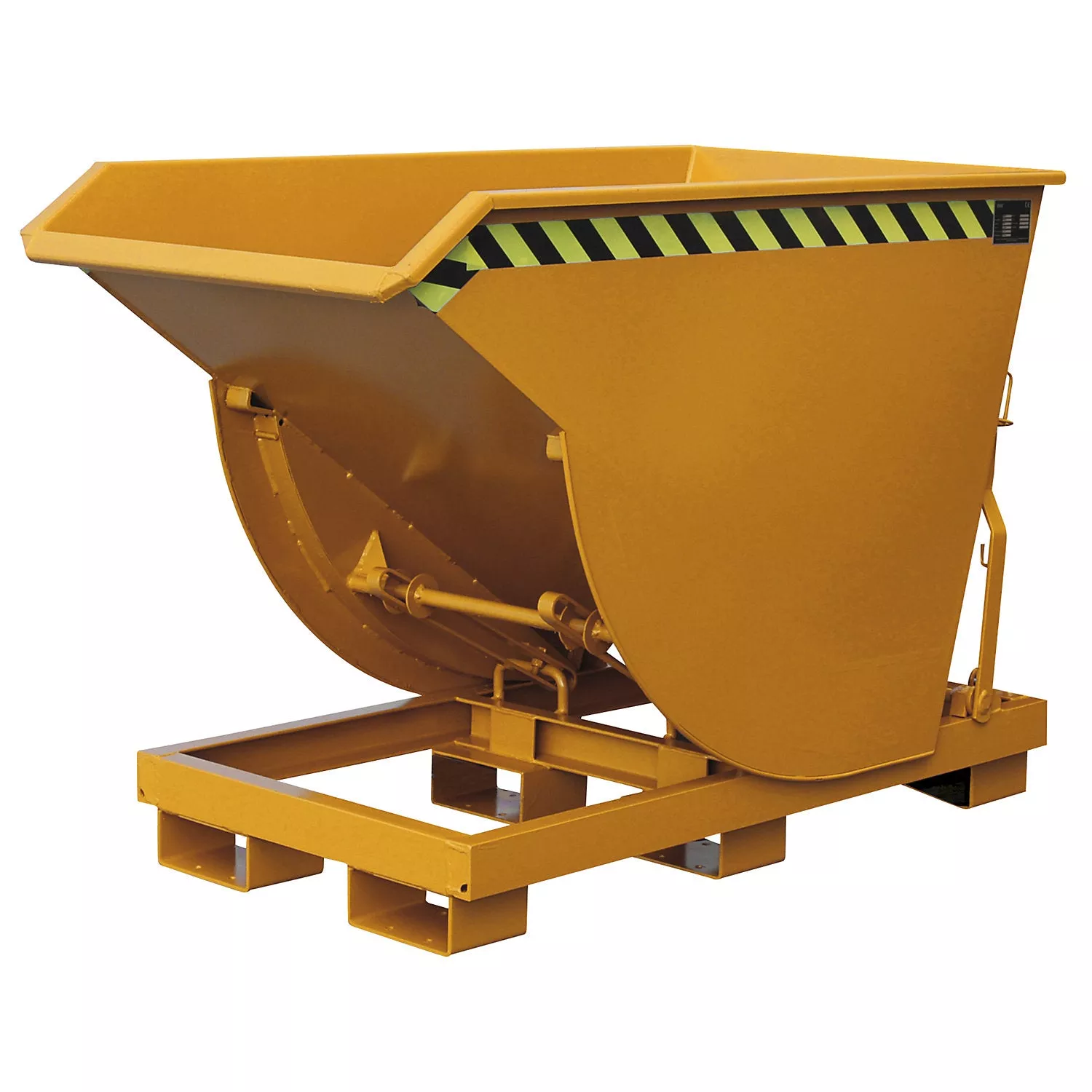 tilting-skip-narrow-version-capacity-0-5-m-max-load-2500-kg-yellow-orange-ral-20 Tilting skip, narrow version, capacity 0.5 m, max. load 2500 kg, yellow orange RAL 2000.