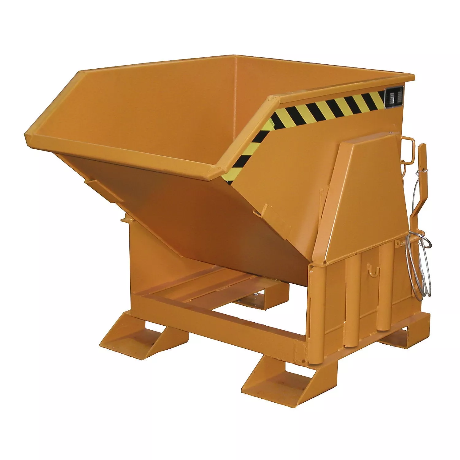 tilting-skip-standard-overall-height-without-wheels-capacity-0-5-m-painted-orang Tilting skip, standard overall height, without wheels, capacity 0.5 m, painted orange RAL 2000.