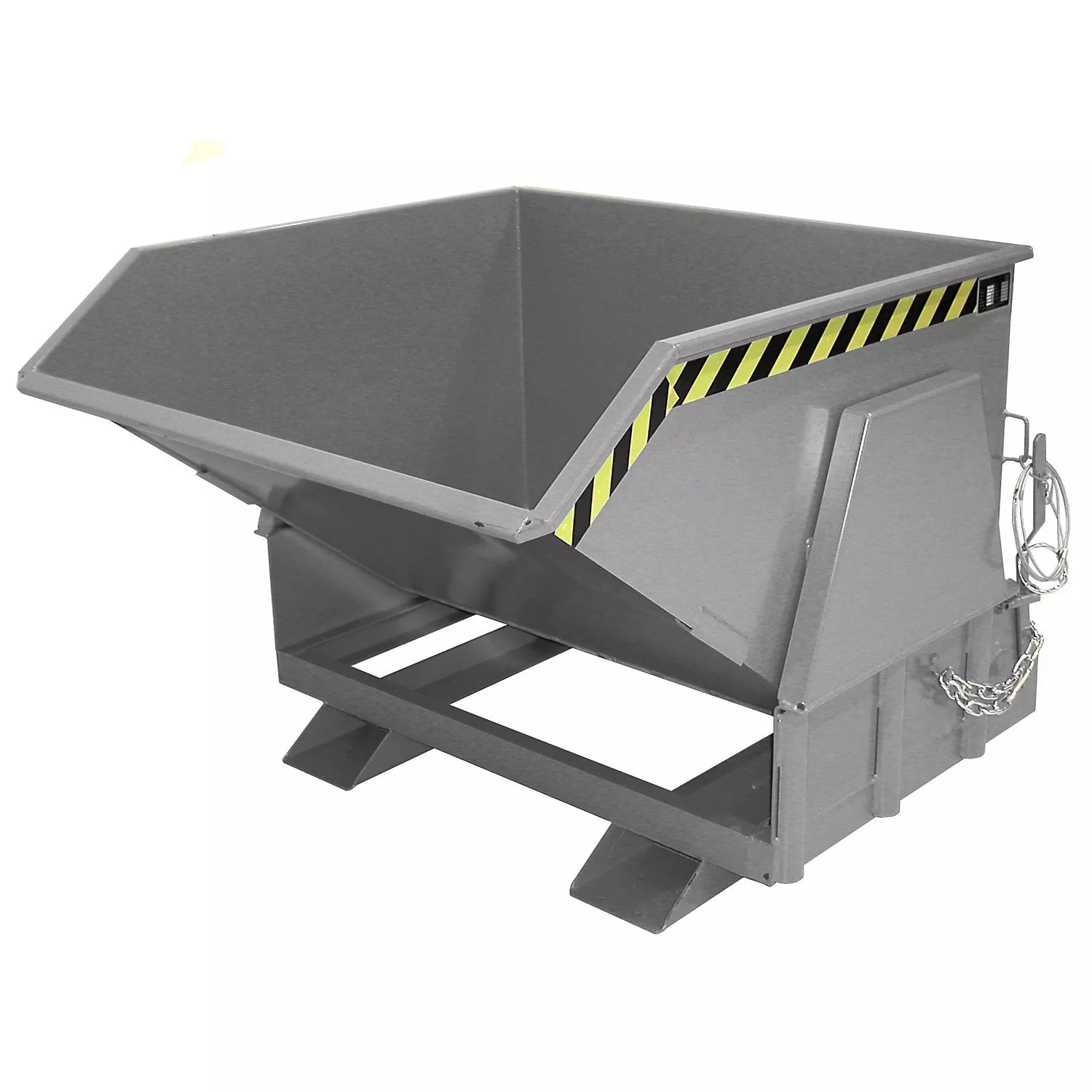 tilting-skip-standard-overall-height-without-wheels-capacity-0-8-m-painted-grey- Tilting skip, standard overall height, without wheels, capacity 0.8 m, painted grey RAL 7005.
