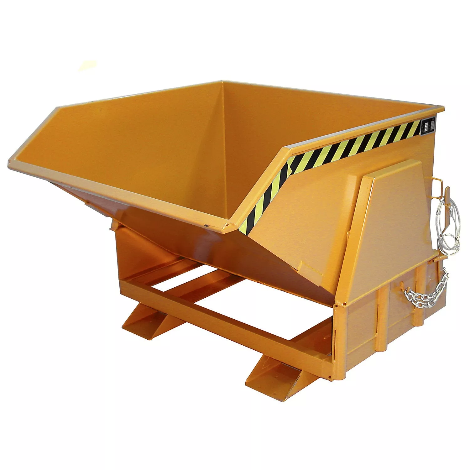 tilting-skip-standard-overall-height-without-wheels-capacity-0-8-m-painted-orang Tilting skip, standard overall height, without wheels, capacity 0.8 m, painted orange RAL 2000.