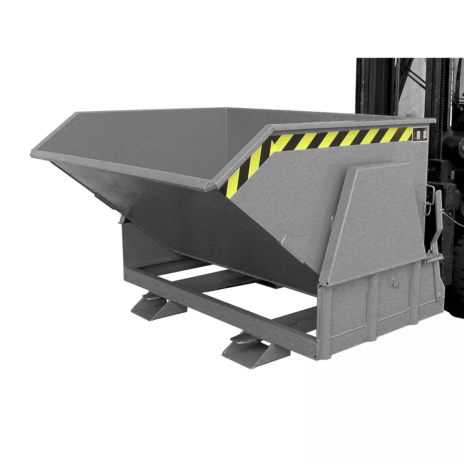 tilting-skip-standard-overall-height-without-wheels-capacity-1-2-m-painted-grey- Tilting skip, standard overall height, without wheels, capacity 1.2 m, painted grey RAL 7005.