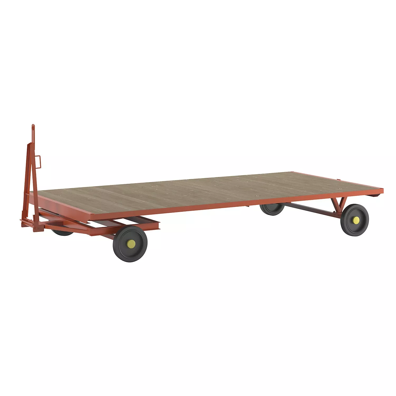 trailer-2-wheel-turntable-steering-max-load-3-t-platform-4-0-x-2-0-m-solid-rubbe Trailer, 2-wheel turntable steering, max. load 3 t, platform 4.0 x 2.0 m, solid rubber tyres.
