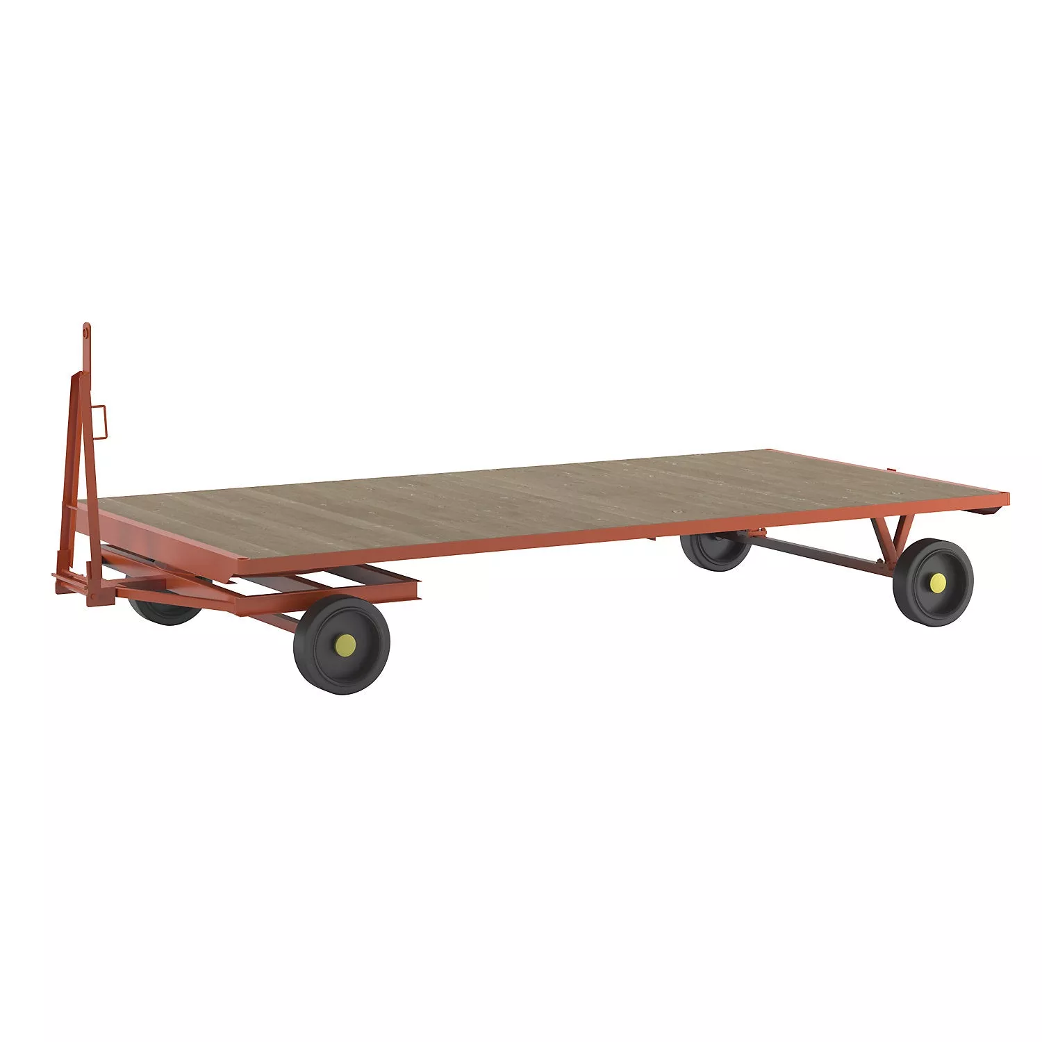 trailer-2-wheel-turntable-steering-max-load-5-t-platform-4-0-x-2-0-m-solid-rubbe Trailer, 2-wheel turntable steering, max. load 5 t, platform 4.0 x 2.0 m, solid rubber tyres.