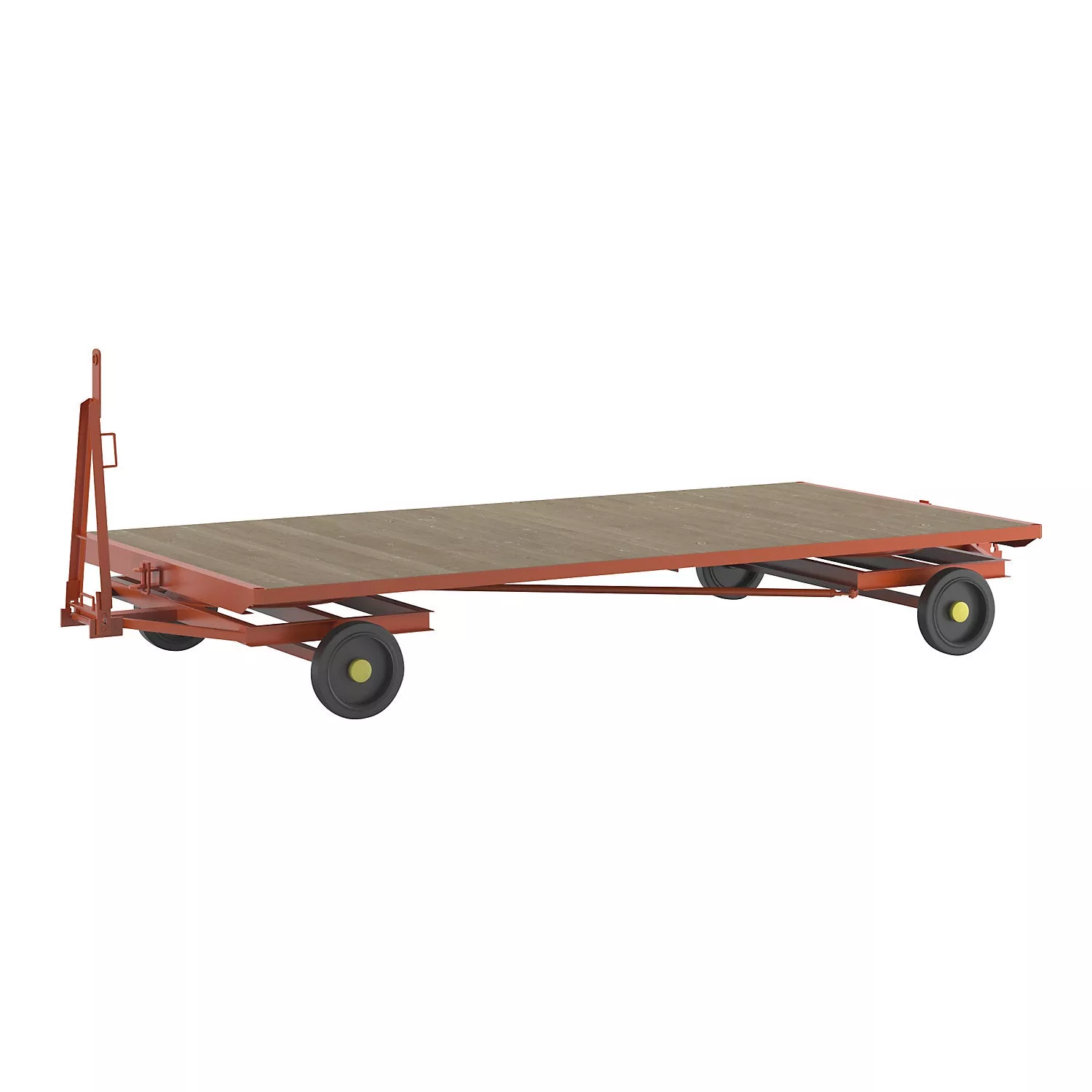 trailer-4-wheel-double-turntable-steering-max-load-3-t-platform-4-0-x-2-0-m-soli Trailer, 4-wheel double turntable steering, max. load 3 t, platform 4.0 x 2.0 m, solid rubber tyres.