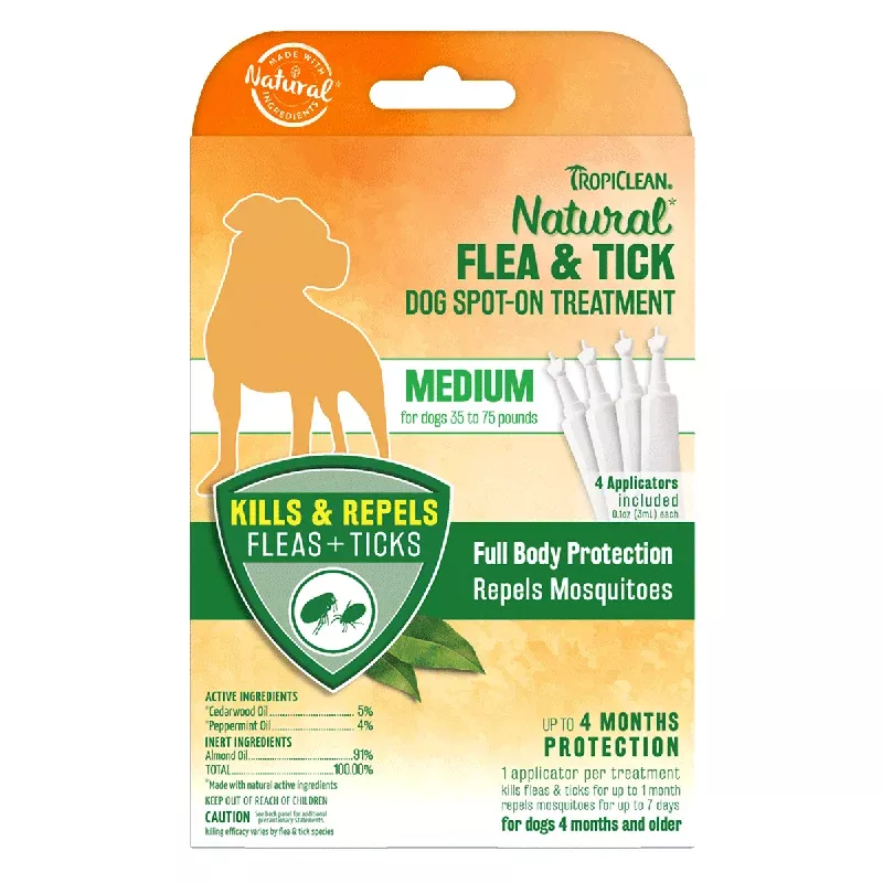 TropiClean Natural Flea & Tick Spot-On Treatment