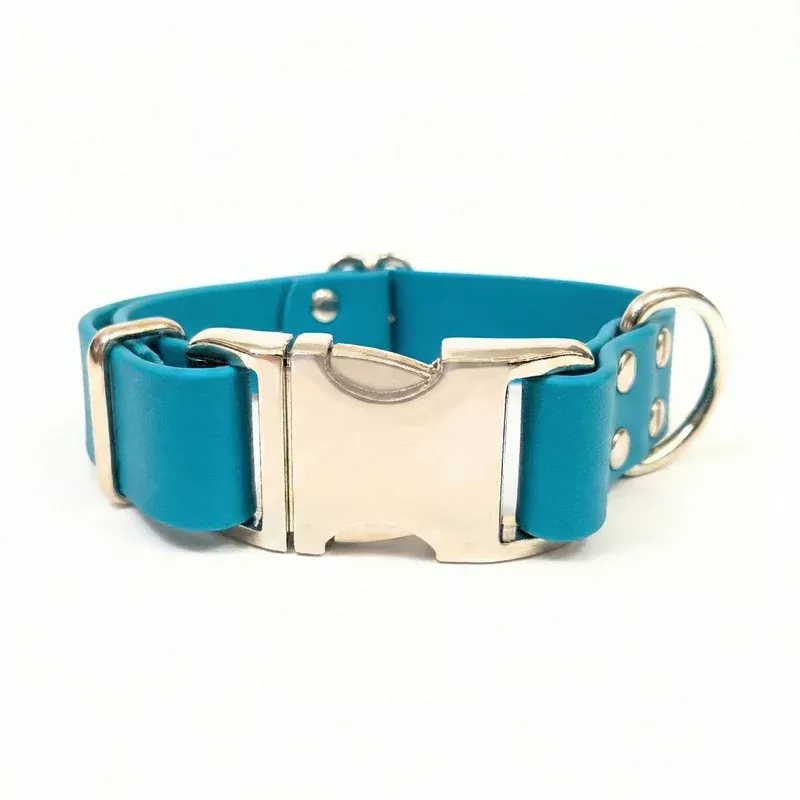 turquoise-waterproof-biothane-metal-clasp-dog-collar Turquoise Waterproof Biothane Metal Clasp Dog Collar